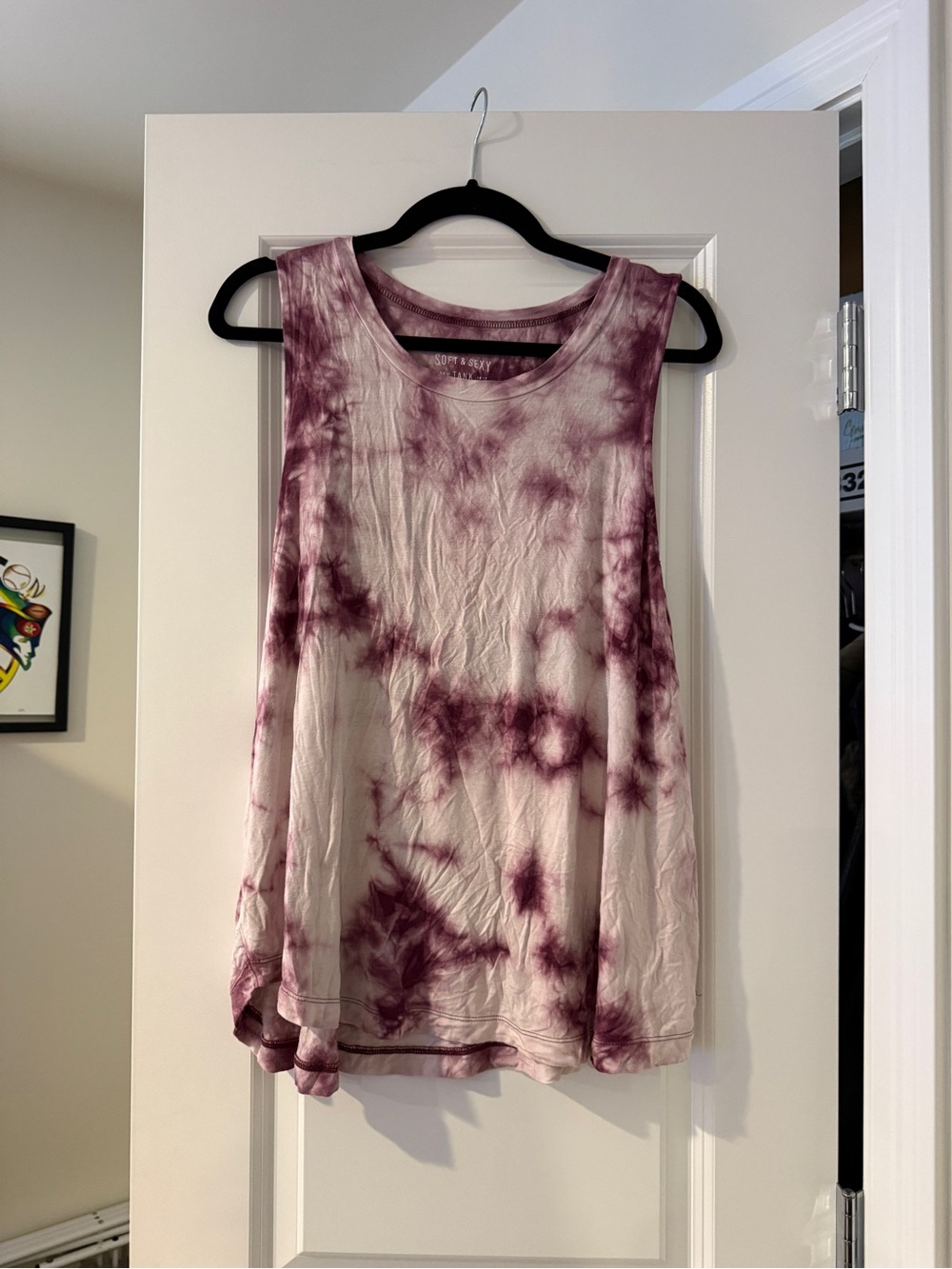 American Eagle Outfitters Mauve Tie-Dye Tank Top